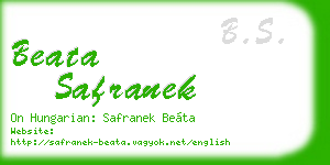 beata safranek business card